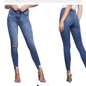 Good American good waist high waist chewed hem skinny jeans size 10